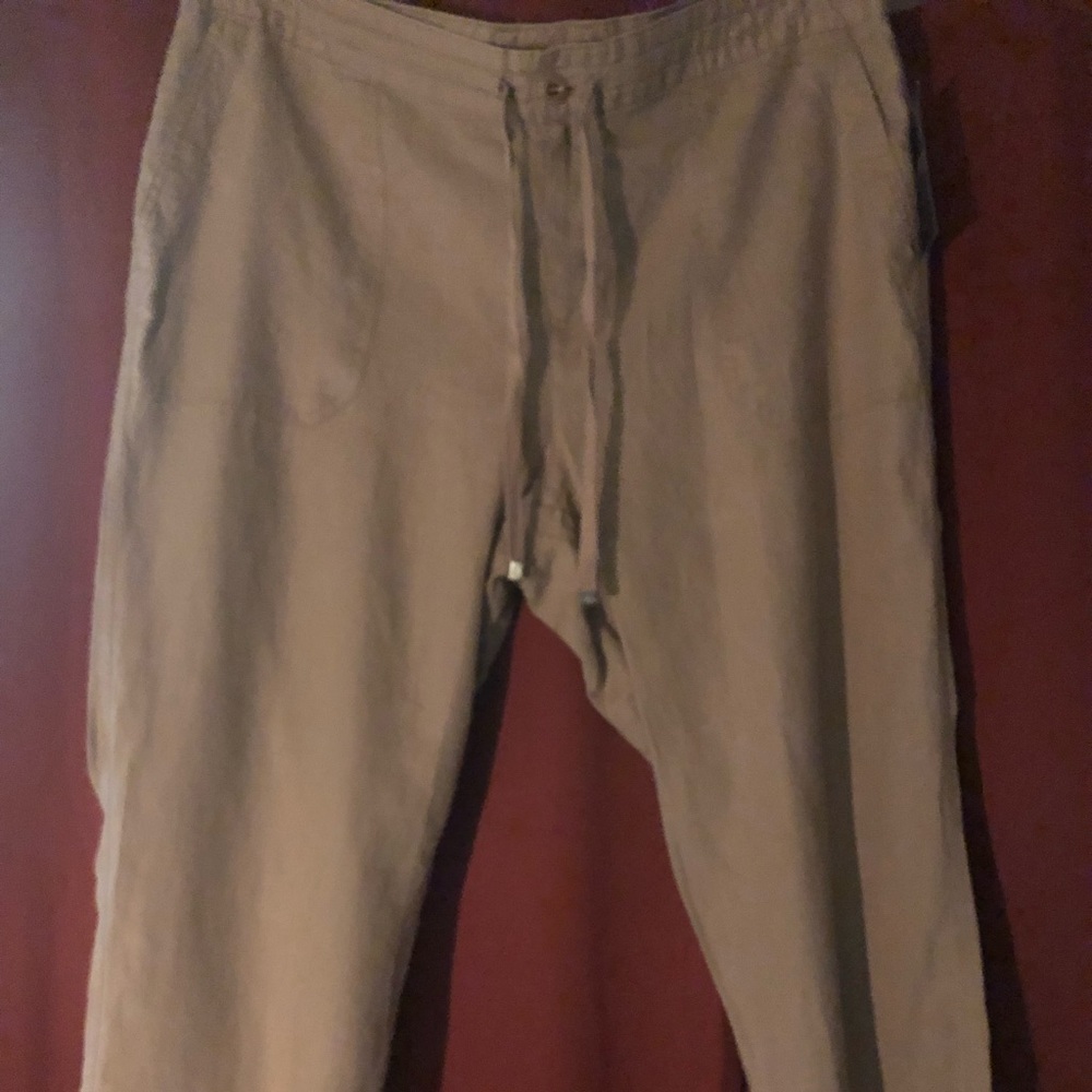 Tan linen pants